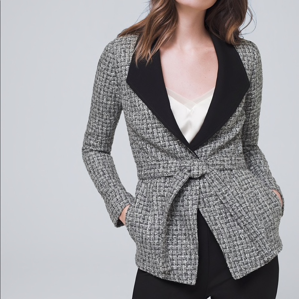 White House Black Market Gray and Black Blazer